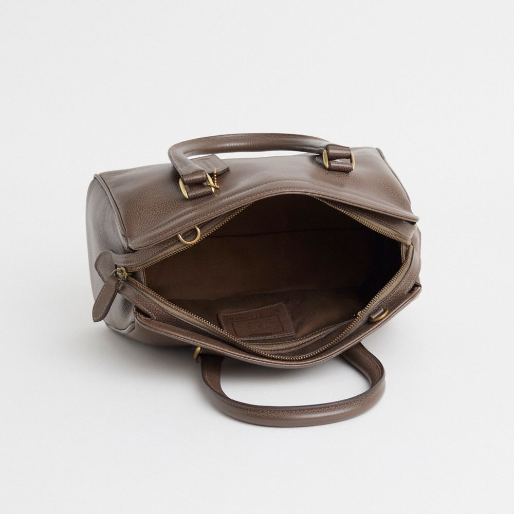 COACH®,Vintage Madison Sutton Satchel,Calfskin Leather,Satchel,Logo,Work,Casual,Brown,Inside View,Top View