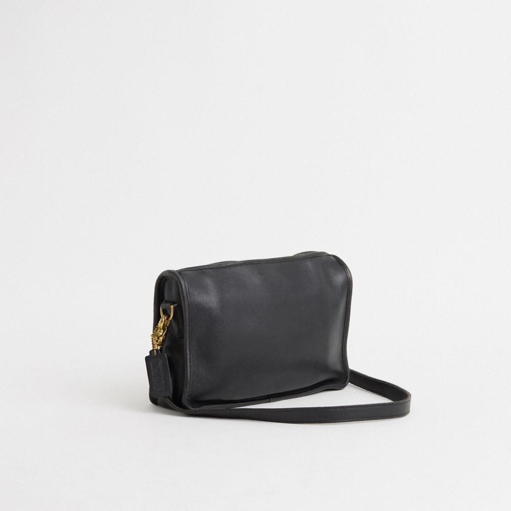 COACH®,Vintage Companion Bag,Leather,Crossbody,Logo,Casual,Black,Angle View
