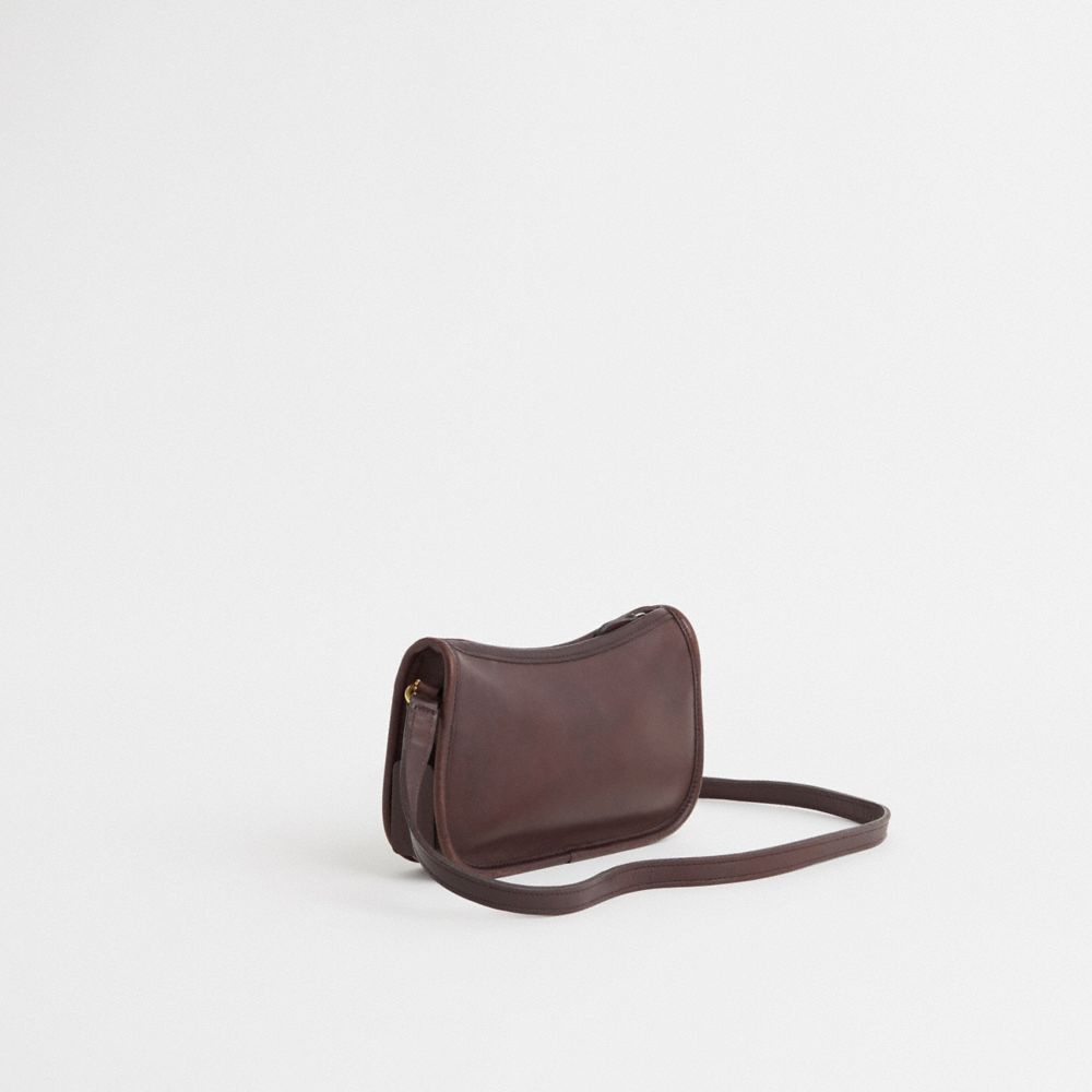 COACH®,Vintage Wendie Bag,Leather,Crossbody,Logo,Adjustable,Casual,Brown,Angle View