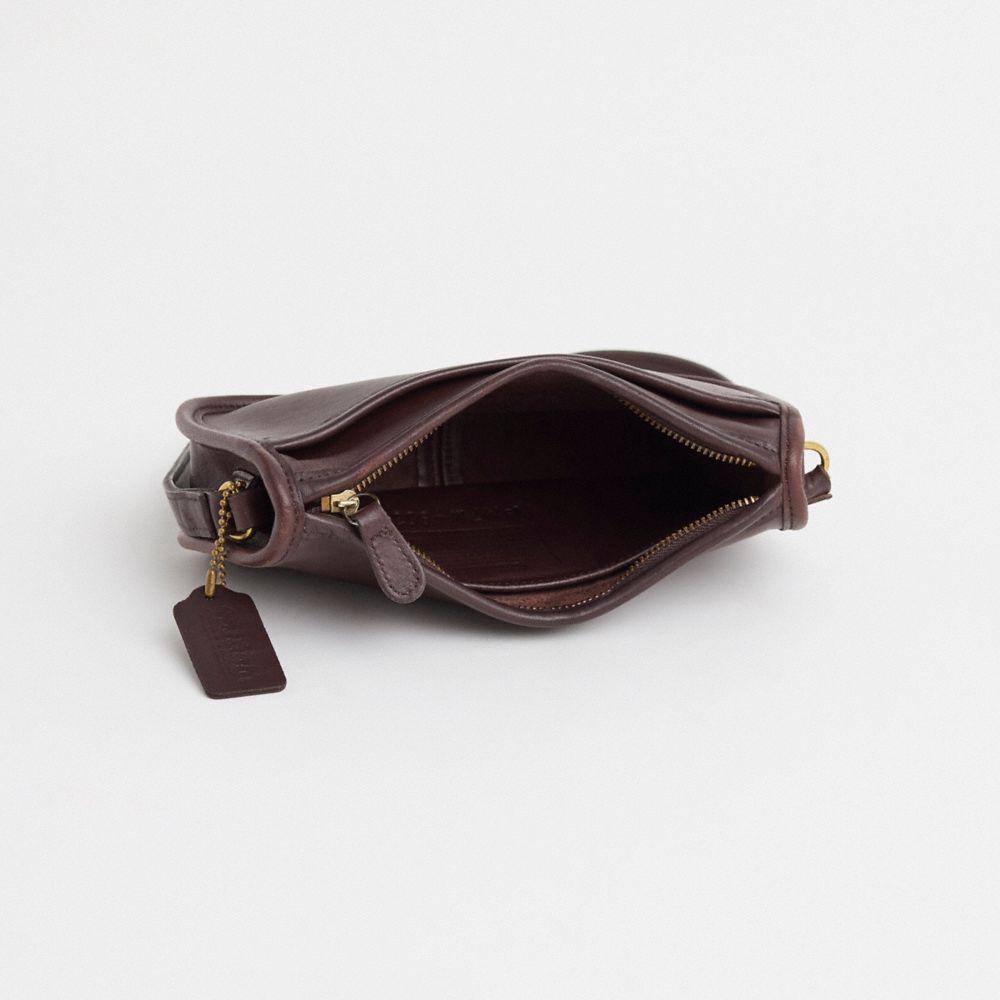 COACH®,Vintage Wendie Bag,Leather,Crossbody,Logo,Adjustable,Casual,Brown,Inside View,Top View
