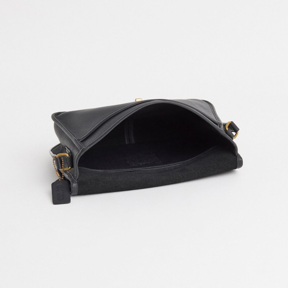 COACH®,Vintage City Bag,Calfskin Leather,Crossbody,Logo,Adjustable,Casual,Black,Inside View,Top View