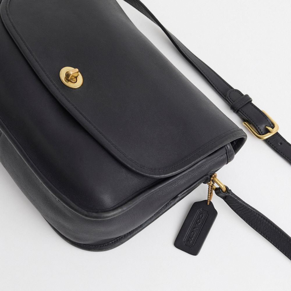 COACH®,Vintage City Bag,Calfskin Leather,Crossbody,Logo,Adjustable,Casual,Black,Closer View