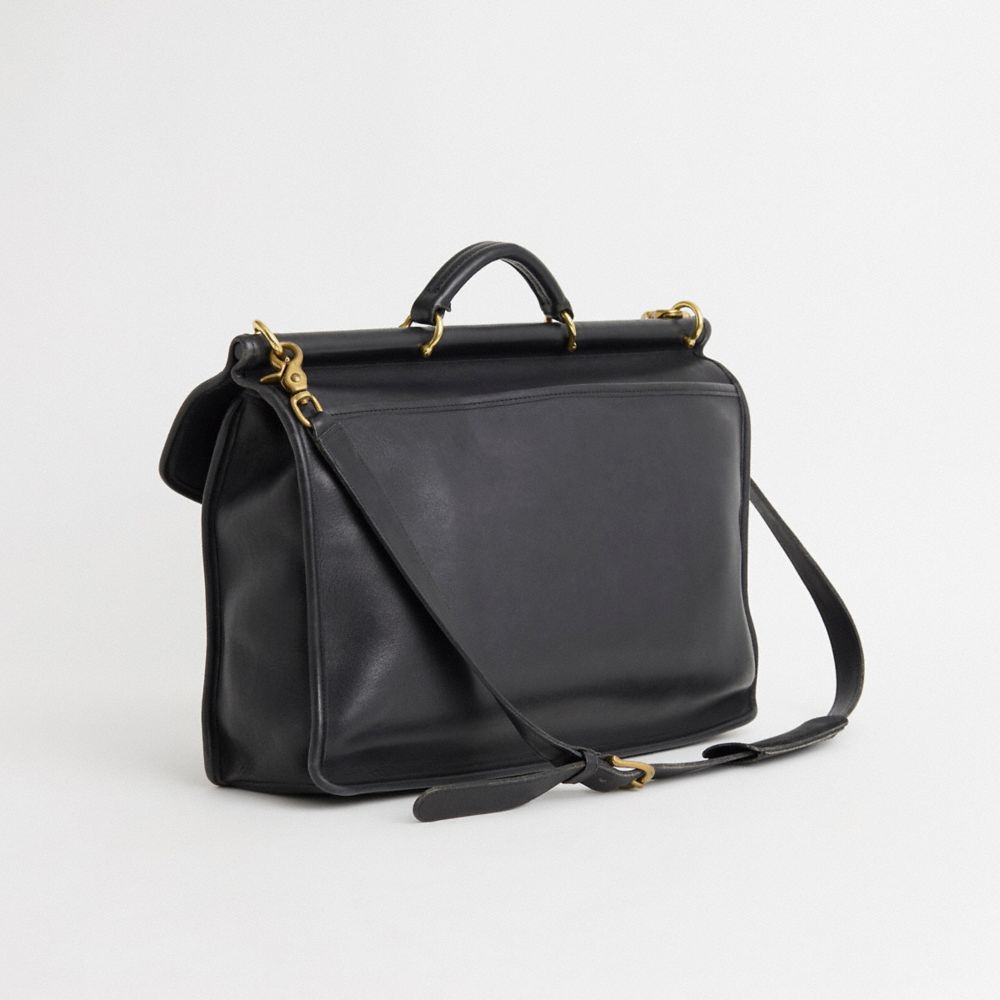 COACH®,Vintage Beekman Brief,Leather,Briefcase,Sustainable,Work,Black,Angle View
