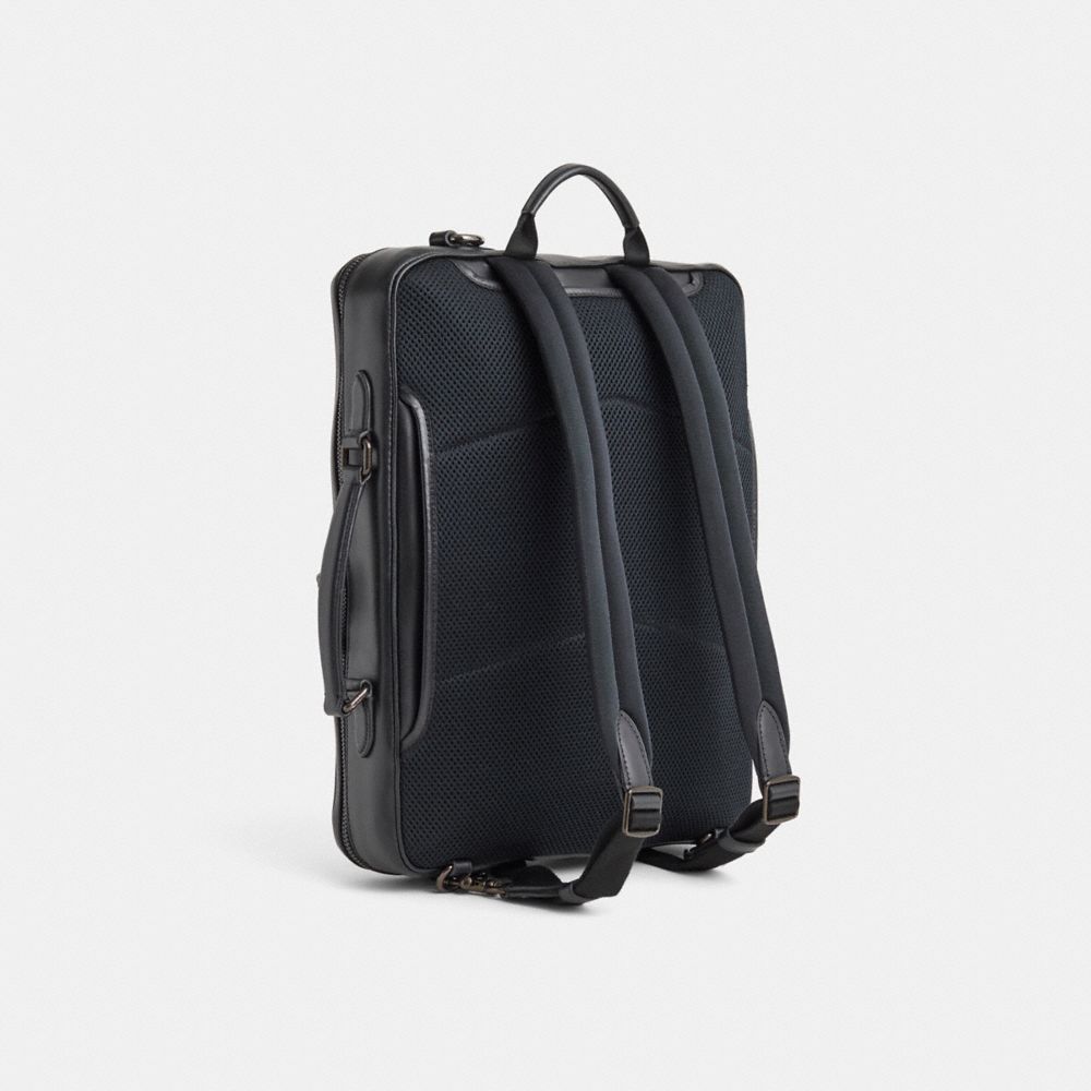 COACH®,Upcrafted Gotham Convertible Brief In Signature Canvas,Calfskin Leather,Canvas,Briefcase,Backpack,Plastic,Embellish...,Multi Color,Angle View