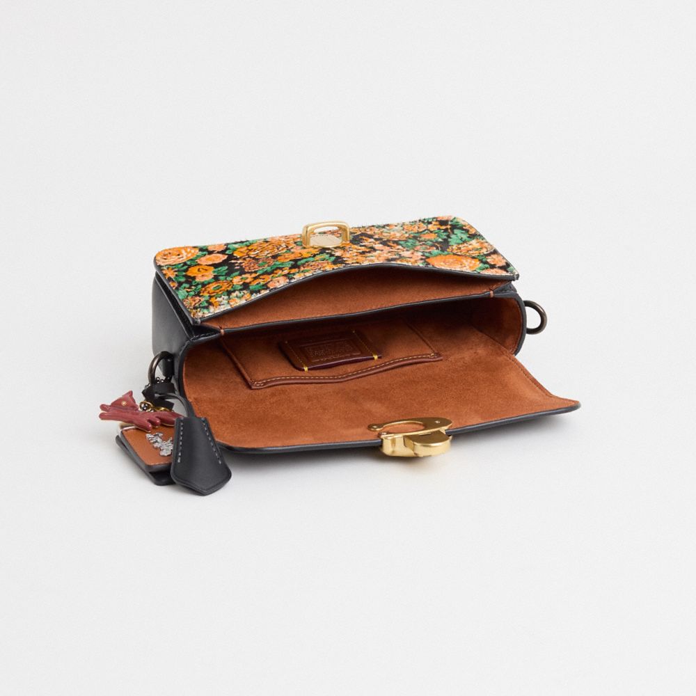 COACH®,Upcrafted Studio Bag 20,Leather,Calf Hair,Shoulder Bag,Metal,Pattern,Logo,Compact,Casual,Day Party,Multi Color,Inside View,Top View