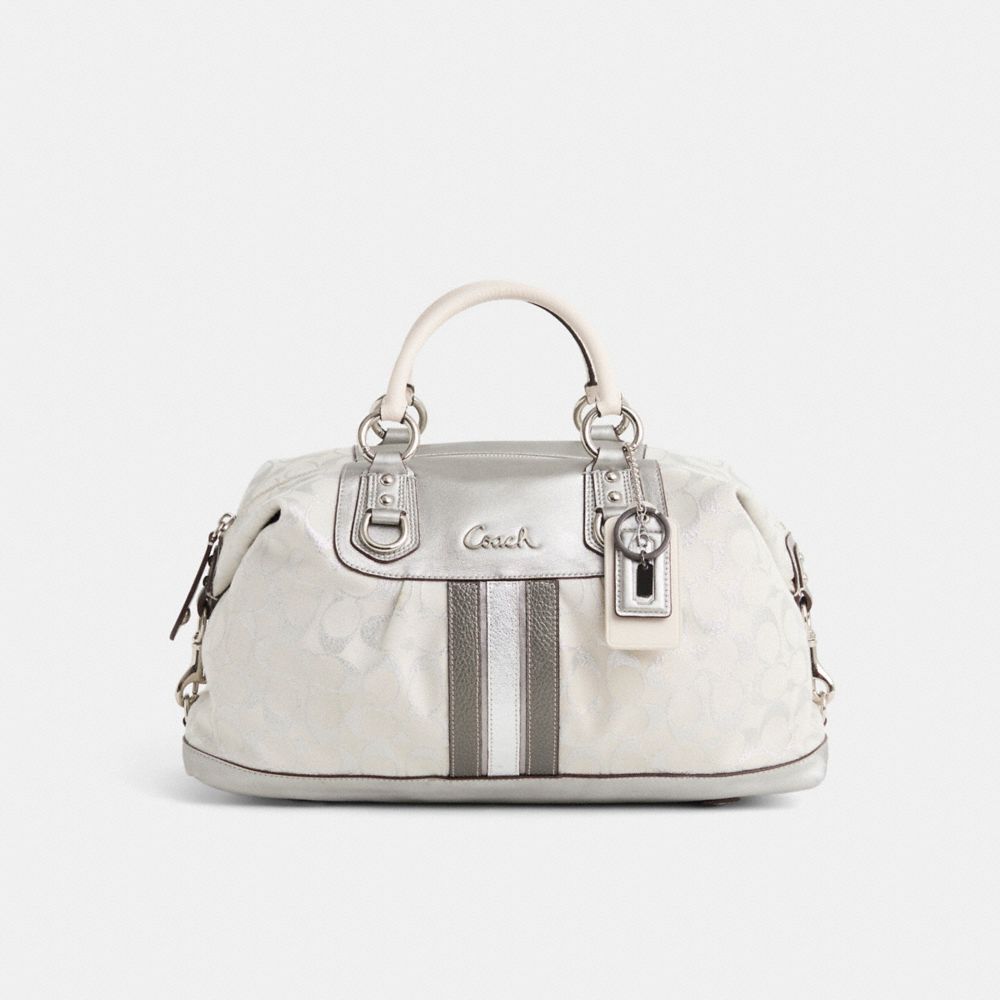 COACH®,Upcrafted Large Ashley Satchel In Metallic Signature,,Front View