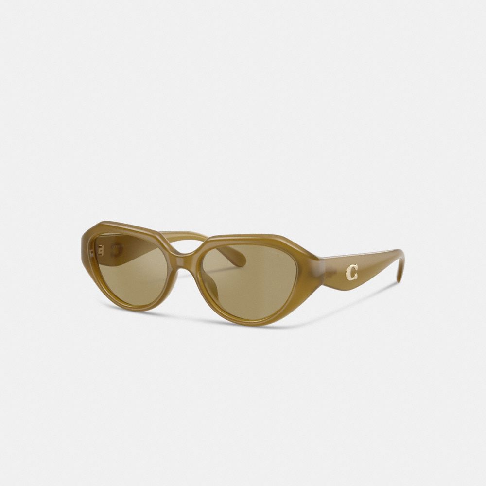 Coach C Hardware Geometric Sunglasses In Green