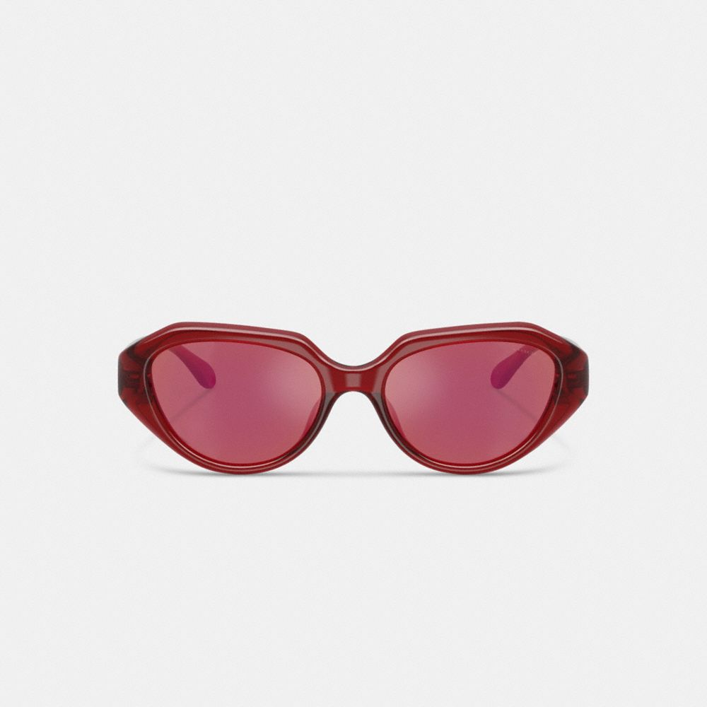 Coach C Hardware Geometric Sunglasses In Burgundy
