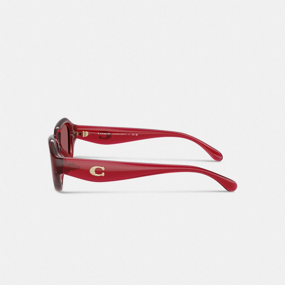 Coach C Hardware Geometric Sunglasses In Burgundy