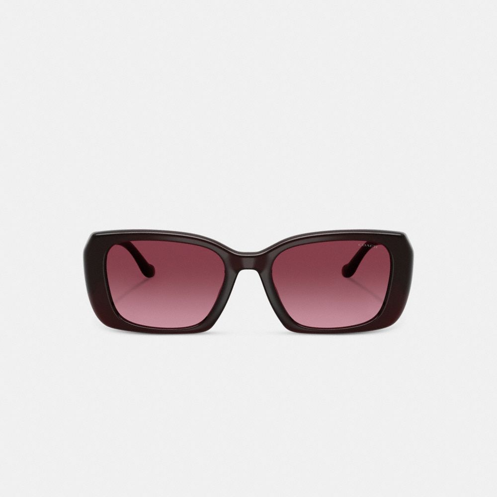 Coach Maxi Sculpted C Oversized Rectangle Sunglasses In Black