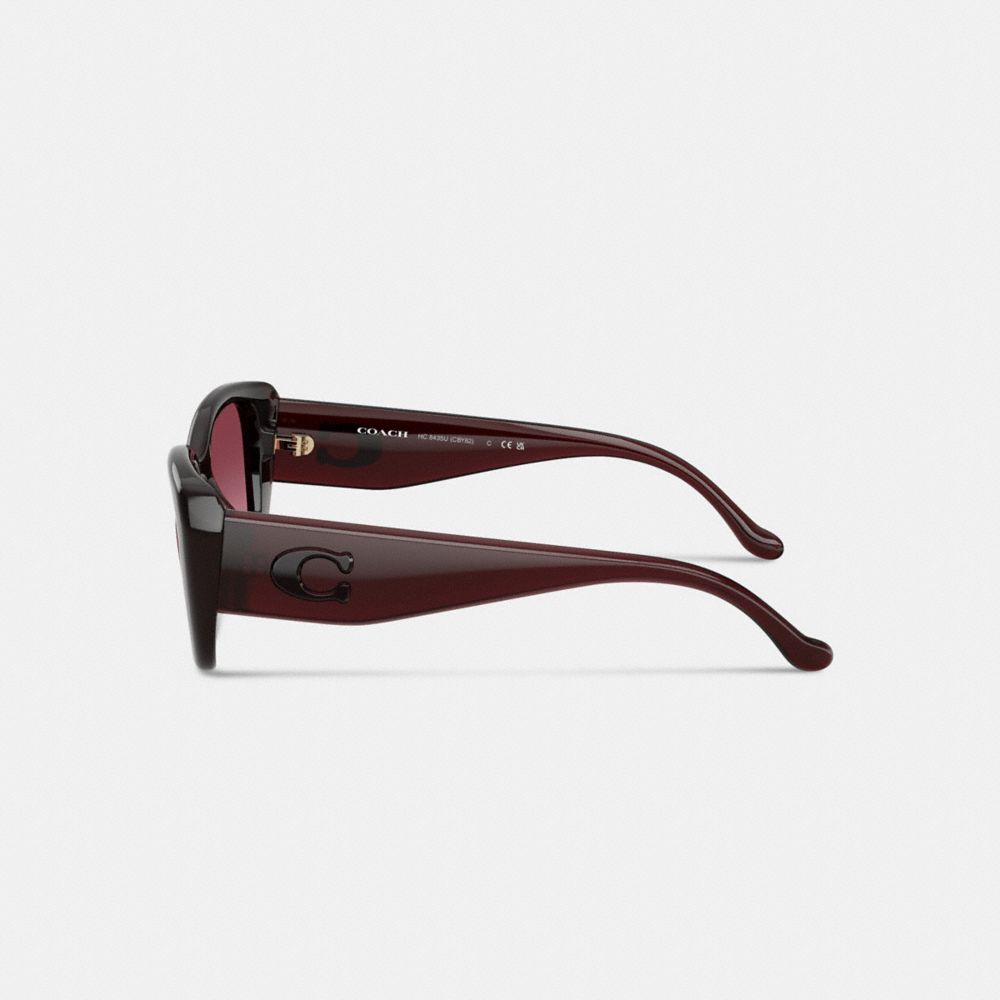 Coach Maxi Sculpted C Oversized Rectangle Sunglasses In Black