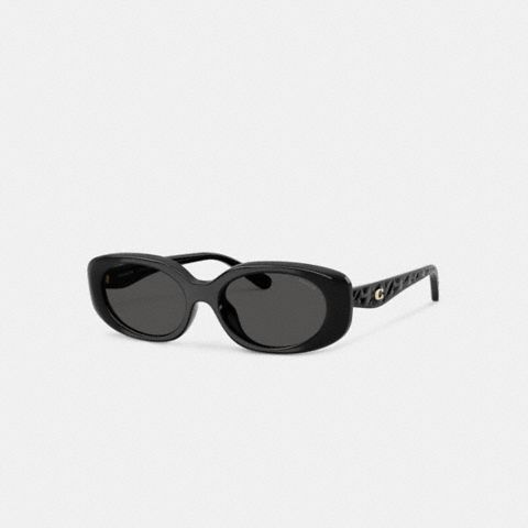 Coach Quilted Oval Rectangle Sunglasses