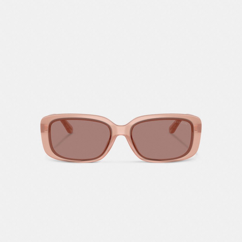 Coach Quilted Rectangle Sunglasses In Pink
