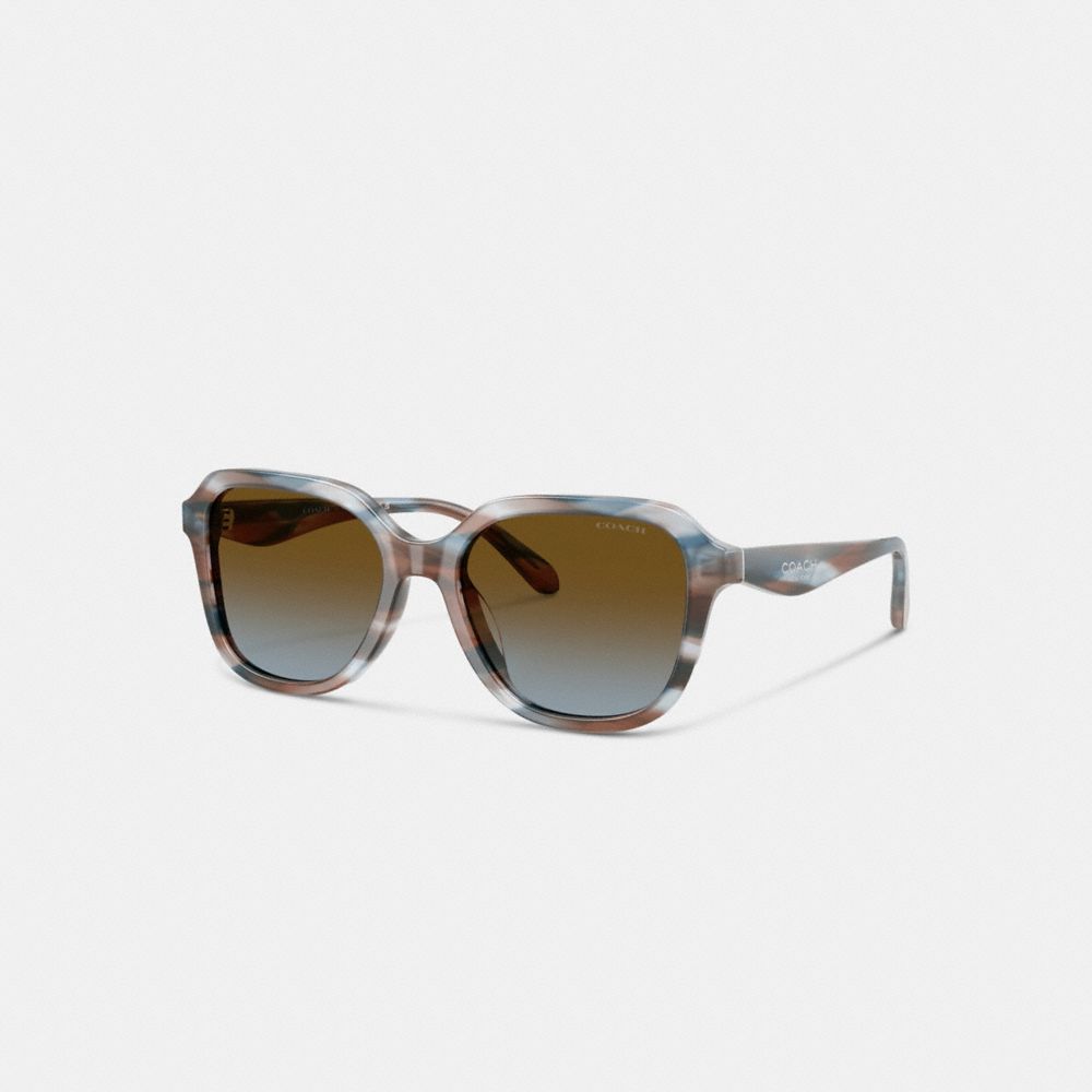 Coach Marble-effect Sunglasses In Blue