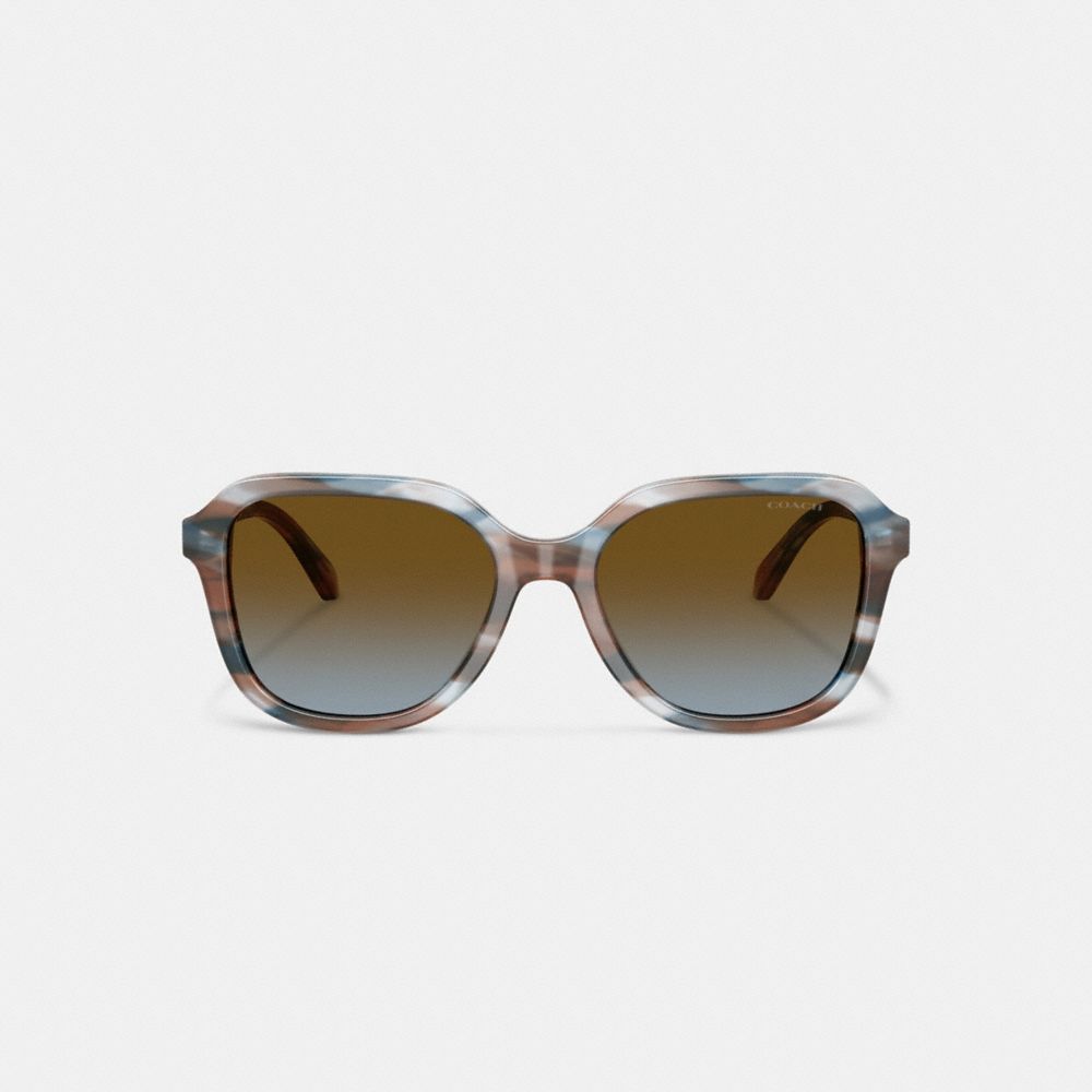 COACH®,Oval Square Sunglasses,,Inside View,Top View