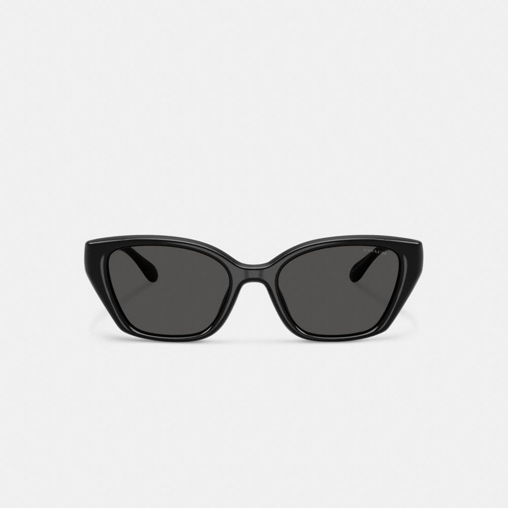 Coach Maxi Sculpted C Oversized Rectangle Sunglasses In Black