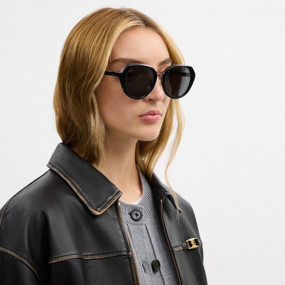 Coach Maxi Sculpted C Oversized Round Sunglasses — фото 4