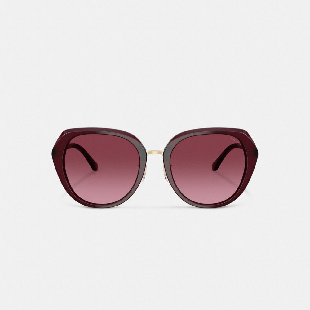 COACH®,Maxi Sculpted C Oversized Round Sunglasses,,Inside View,Top View