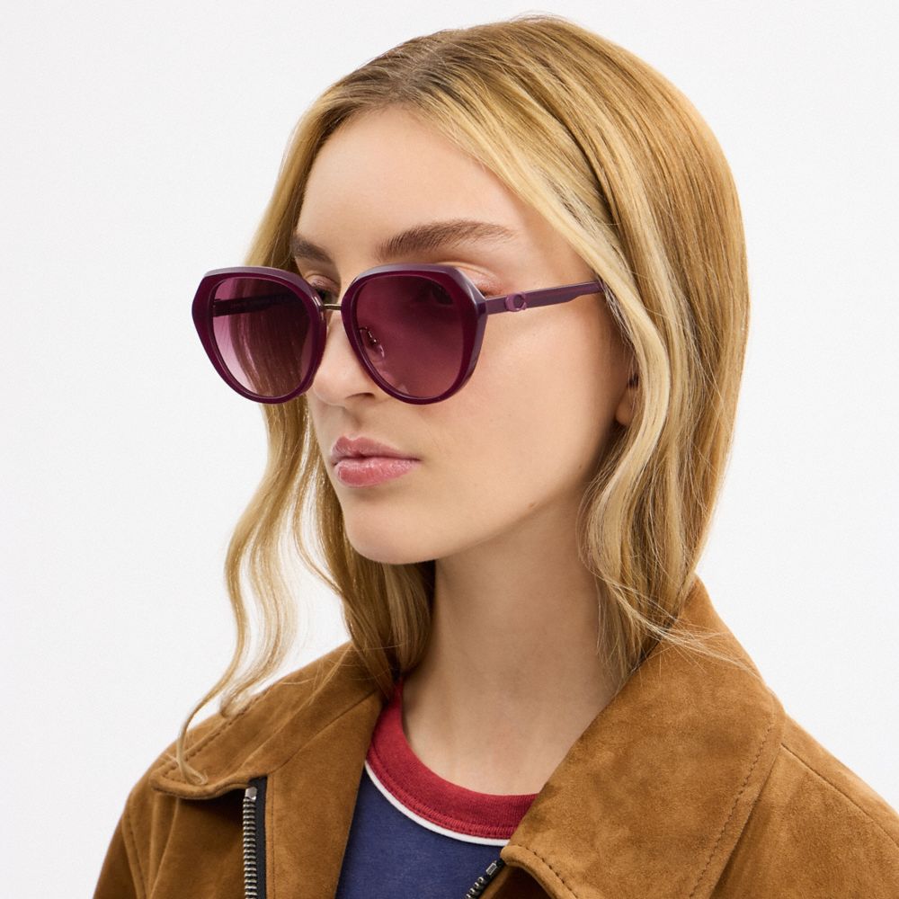 Maxi Sculpted C Oversized Round Sunglasses