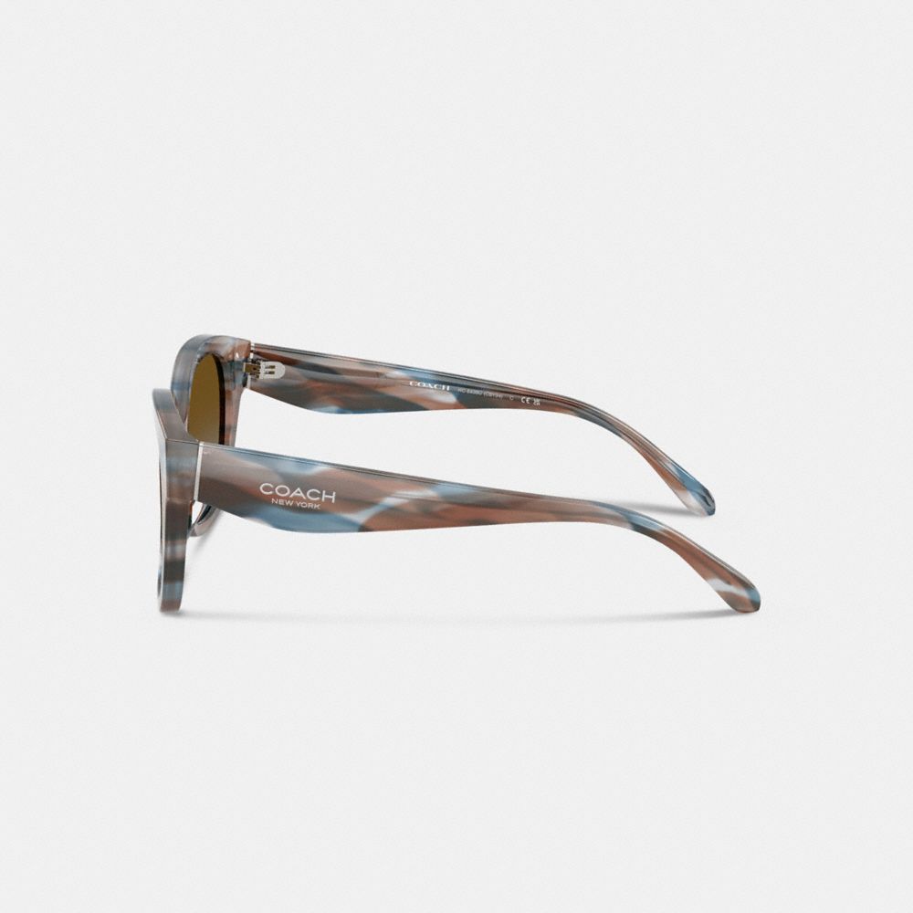 Coach Marble-effect Sunglasses In Brown