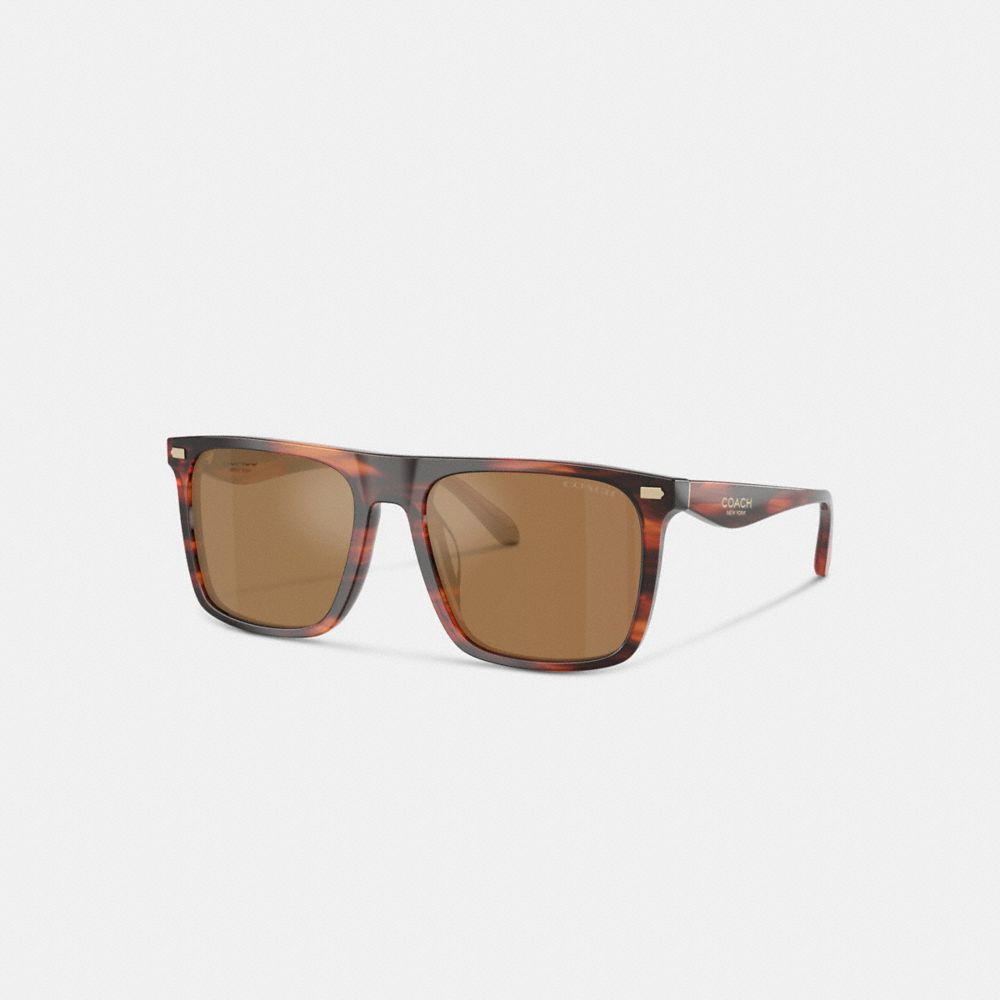 Coach Flat Top Square Sunglasses In Brown
