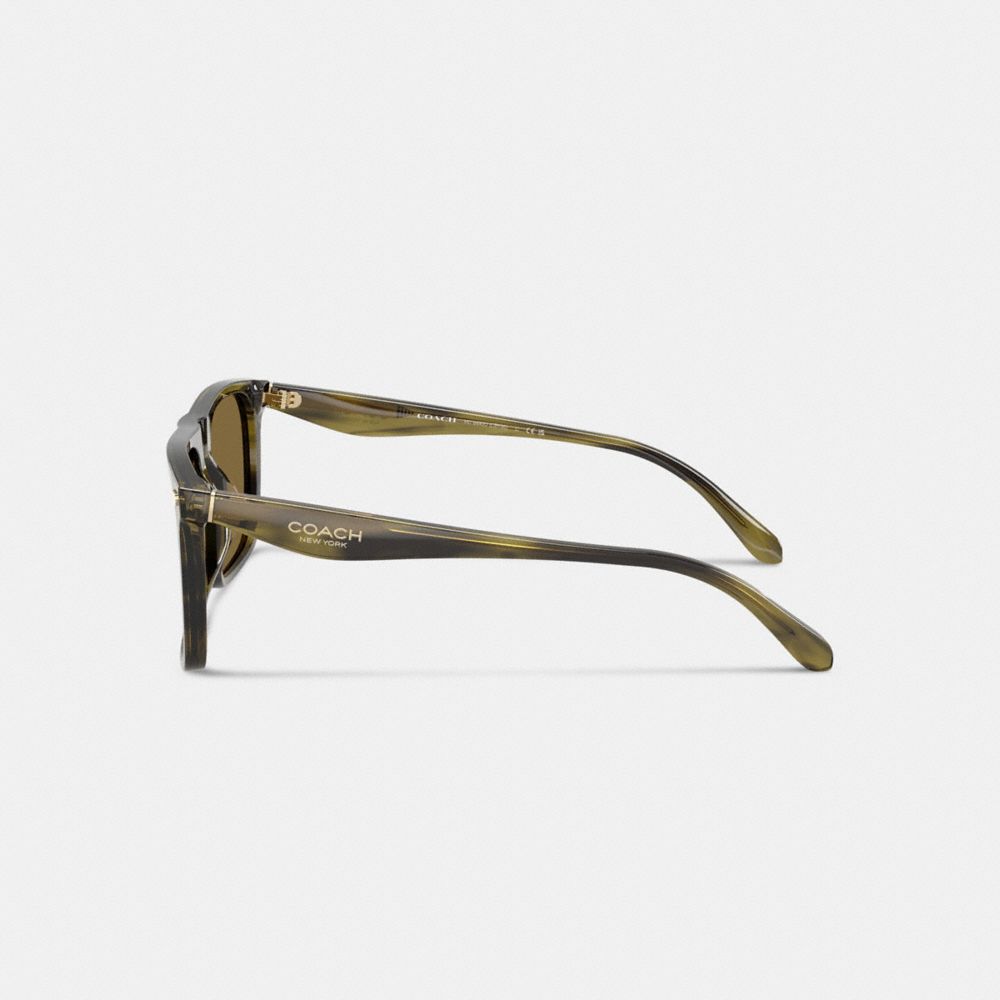 Coach Flat Top Square Sunglasses In Green