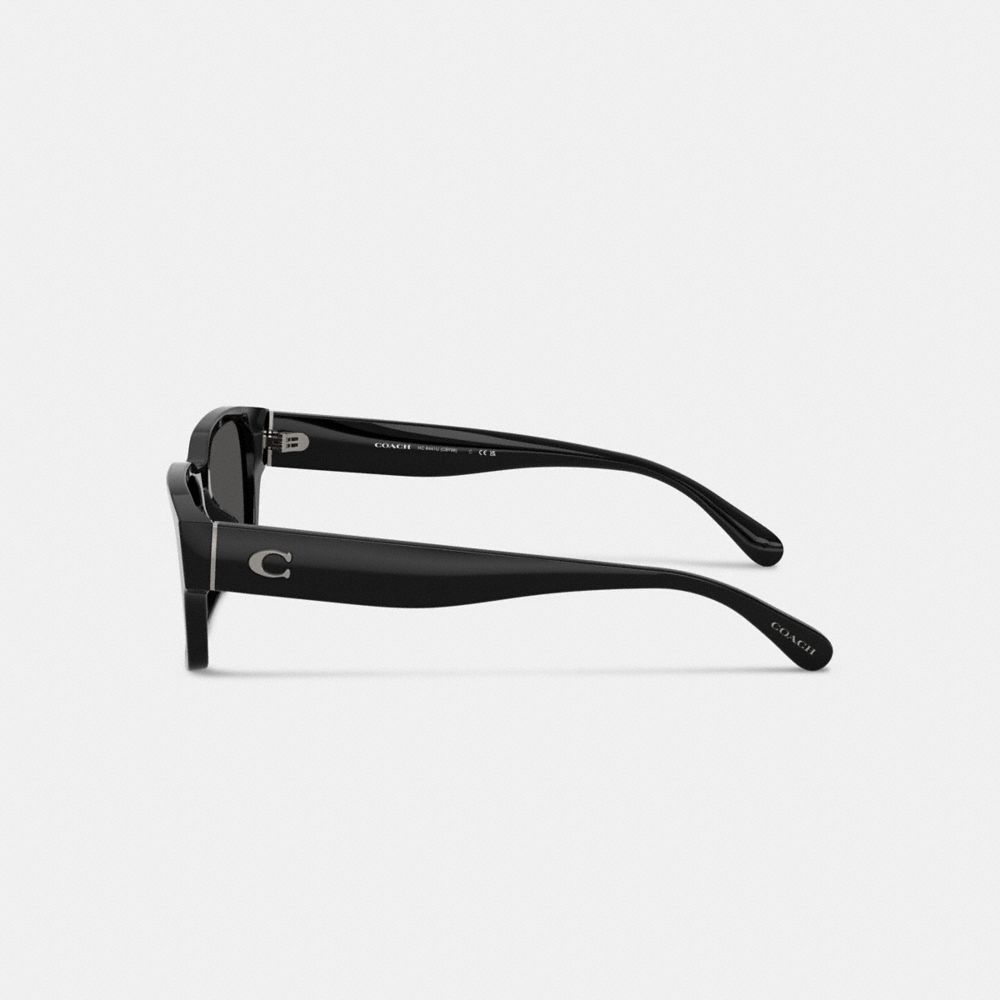 Coach Maxi Sculpted C Narrow Square Sunglasses In Black