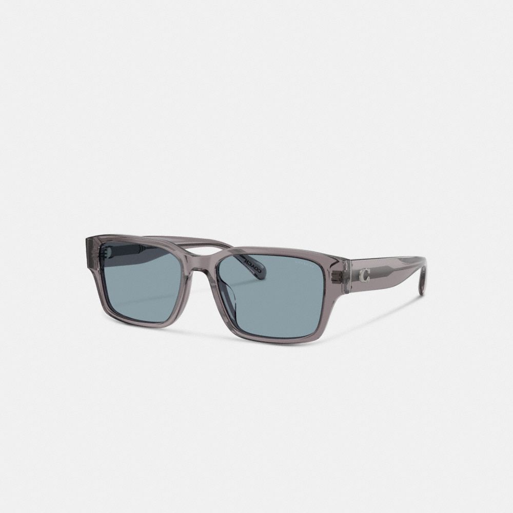 Coach Maxi Sculpted C Narrow Square Sunglasses In Gray