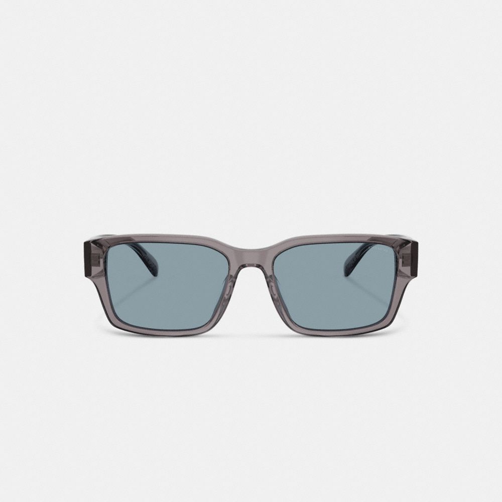Coach Maxi Sculpted C Narrow Square Sunglasses In Gray