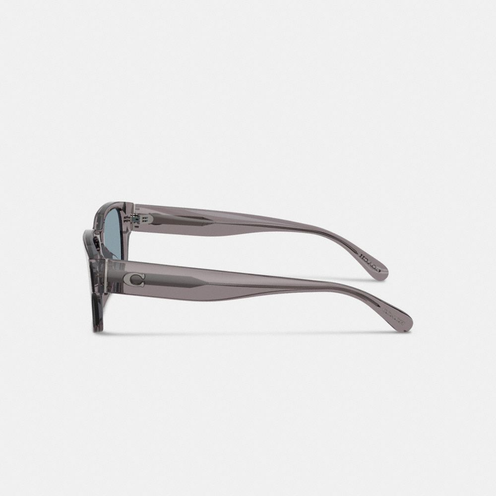 Coach Maxi Sculpted C Narrow Square Sunglasses In Gray