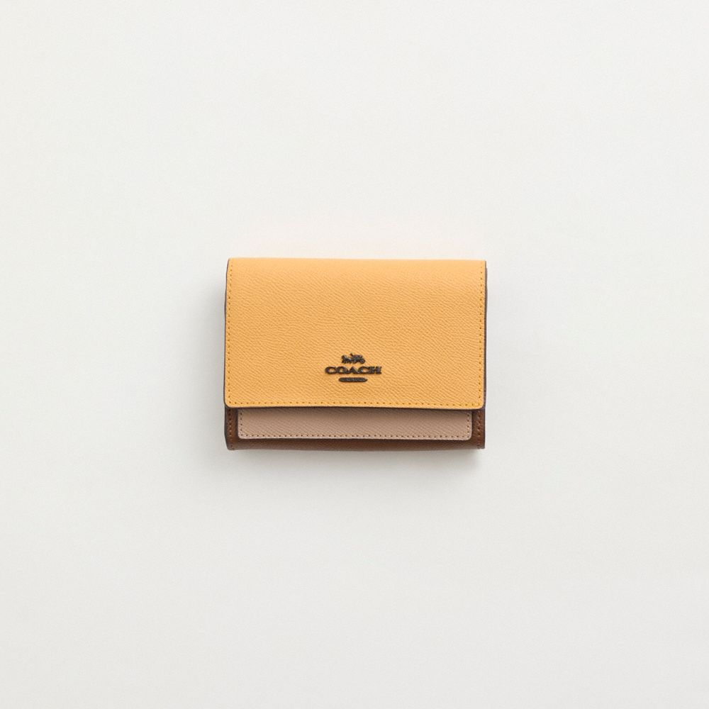 Coach Restored Medium Flap Wallet In Colorblock In Pewter/honeycomb Multi