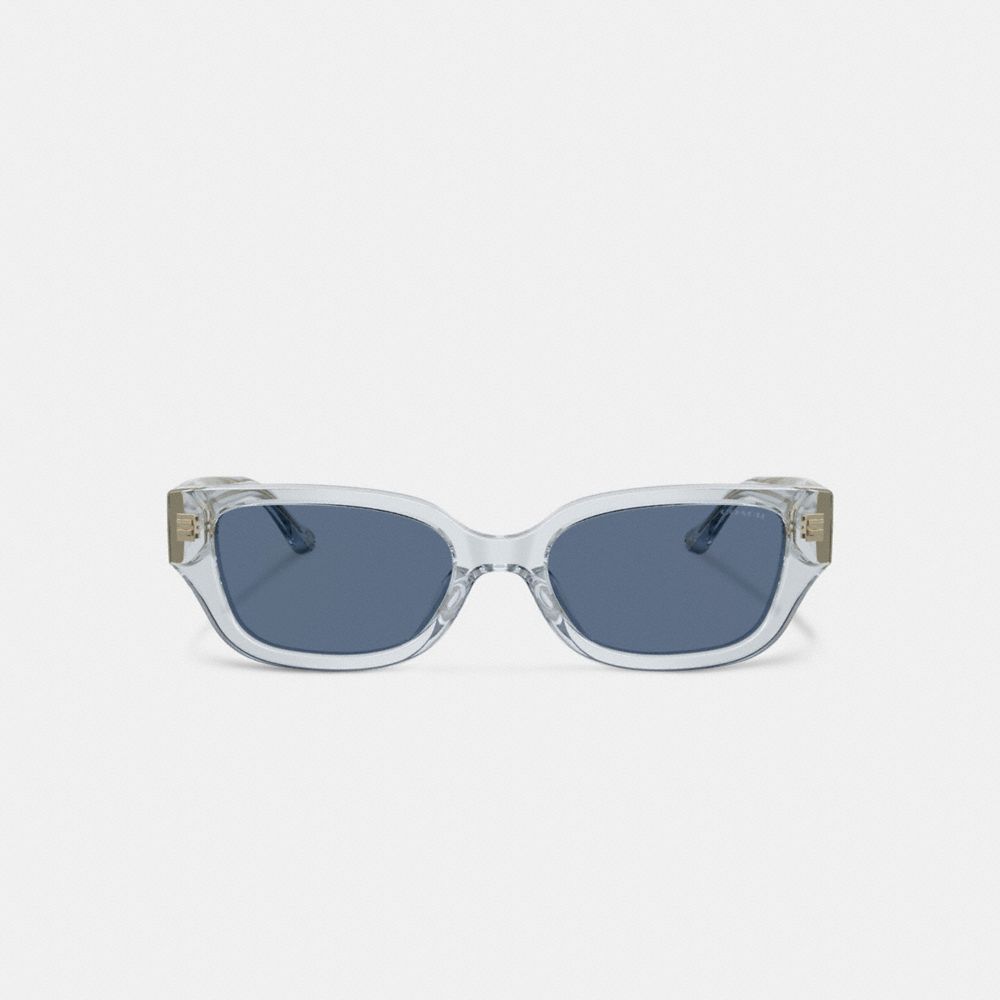 Coach Charms Narrow Rectangle Sunglasses In Blue