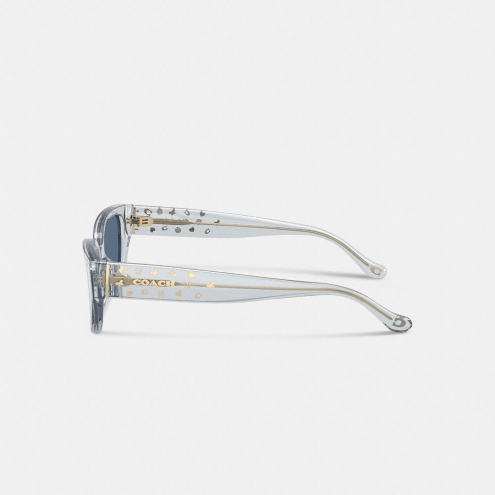 Coach Charms Narrow Rectangle Sunglasses In Blue