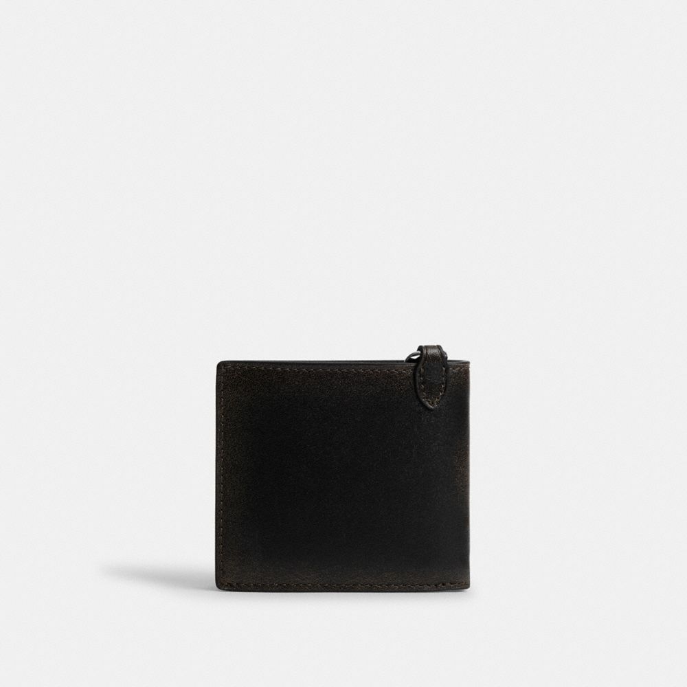 Coach Double Billfold Wallet With Chain In Loved Leather In Multi