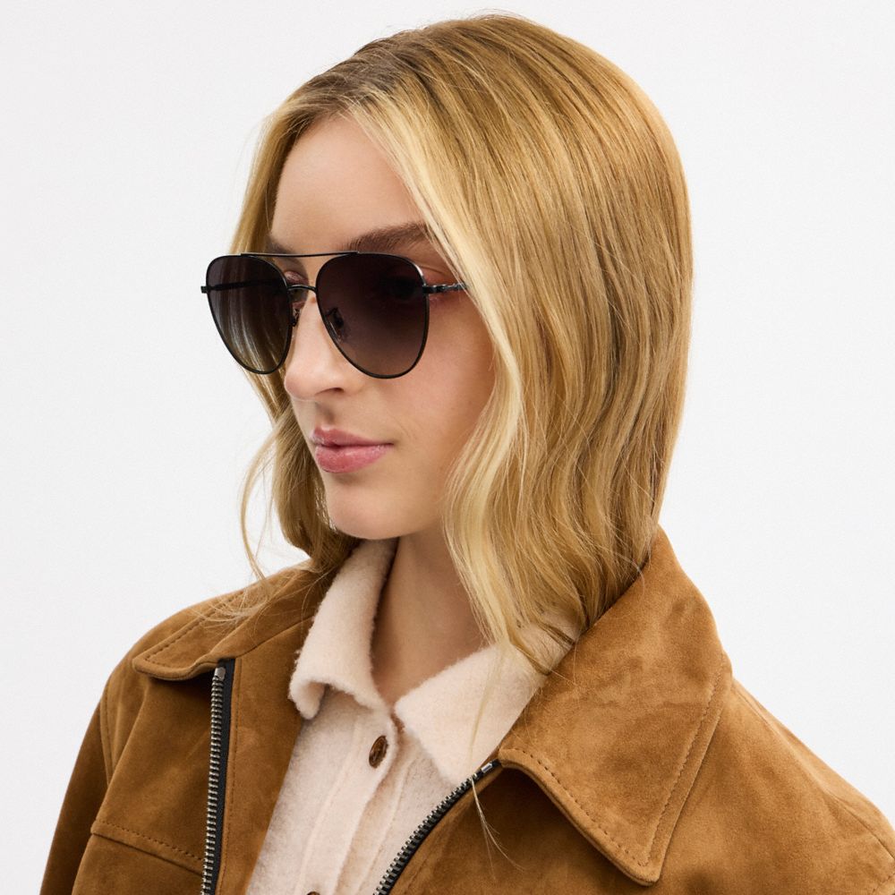 Coach Metal Pilot Sunglasses — фото 4