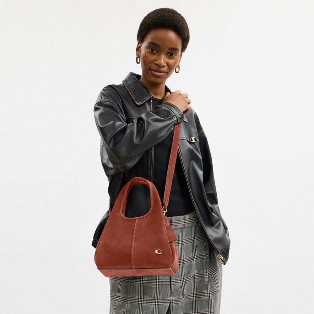 COACH®,Lana Shoulder Bag 23,Leather,Suede,Crossbody,Logo,Metal,Brass,Casual,