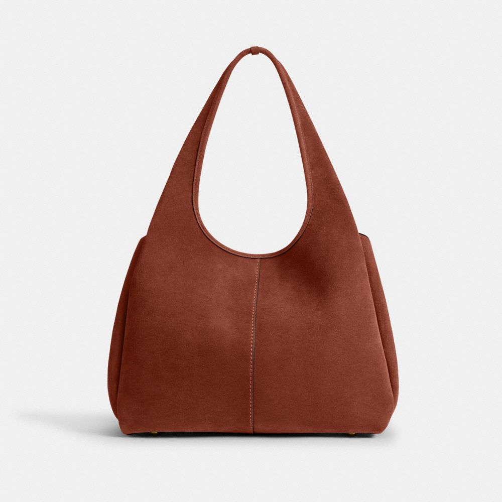 COACH®,Lana Shoulder Bag,Leather,Suede,Shoulder Bag,Logo,Metal,Brass,Casual,,Back View