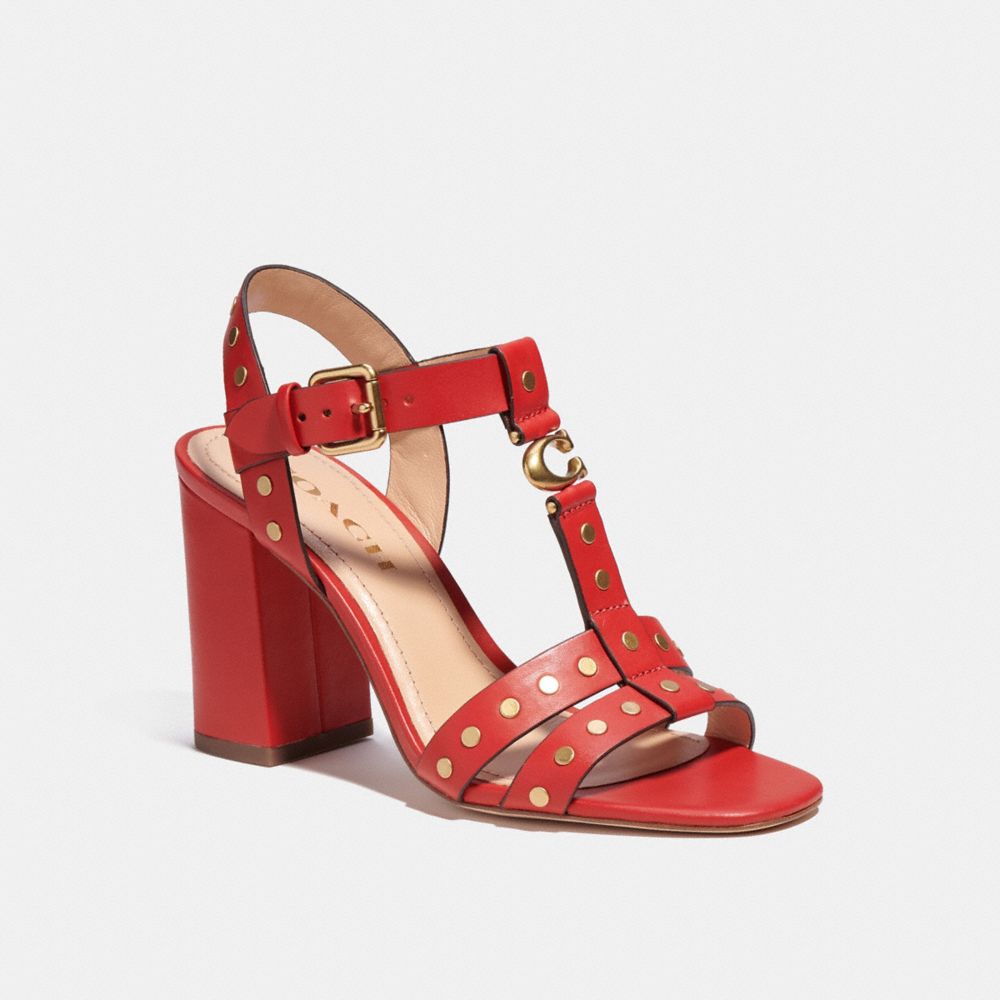 COACH®,MARGARET SANDAL,Sports Red,Front View