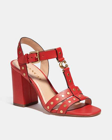 COACH®,SANDALES MARGARET,PITONE LUCIDO,Rouge sport,Front View