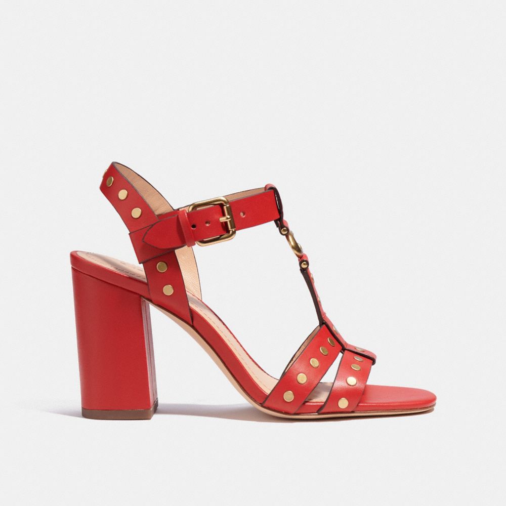 COACH®,MARGARET SANDAL,Sports Red,Angle View