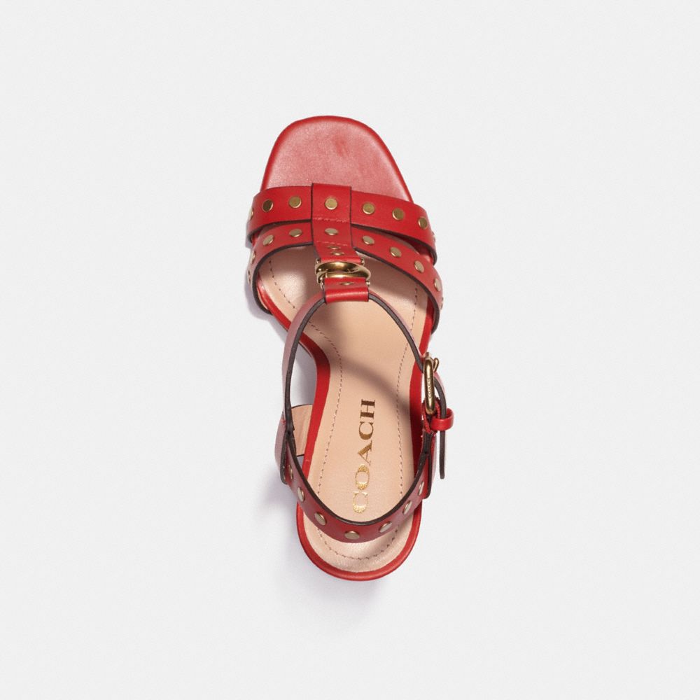 COACH®,MARGARET SANDAL,Sports Red,Inside View,Top View