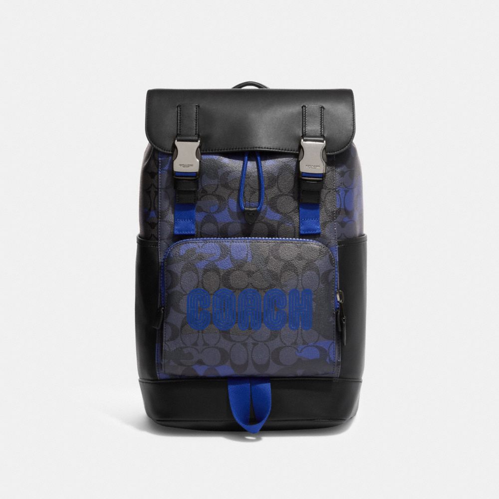 COACH®  Track Backpack In Signature Canvas With Camo Print And