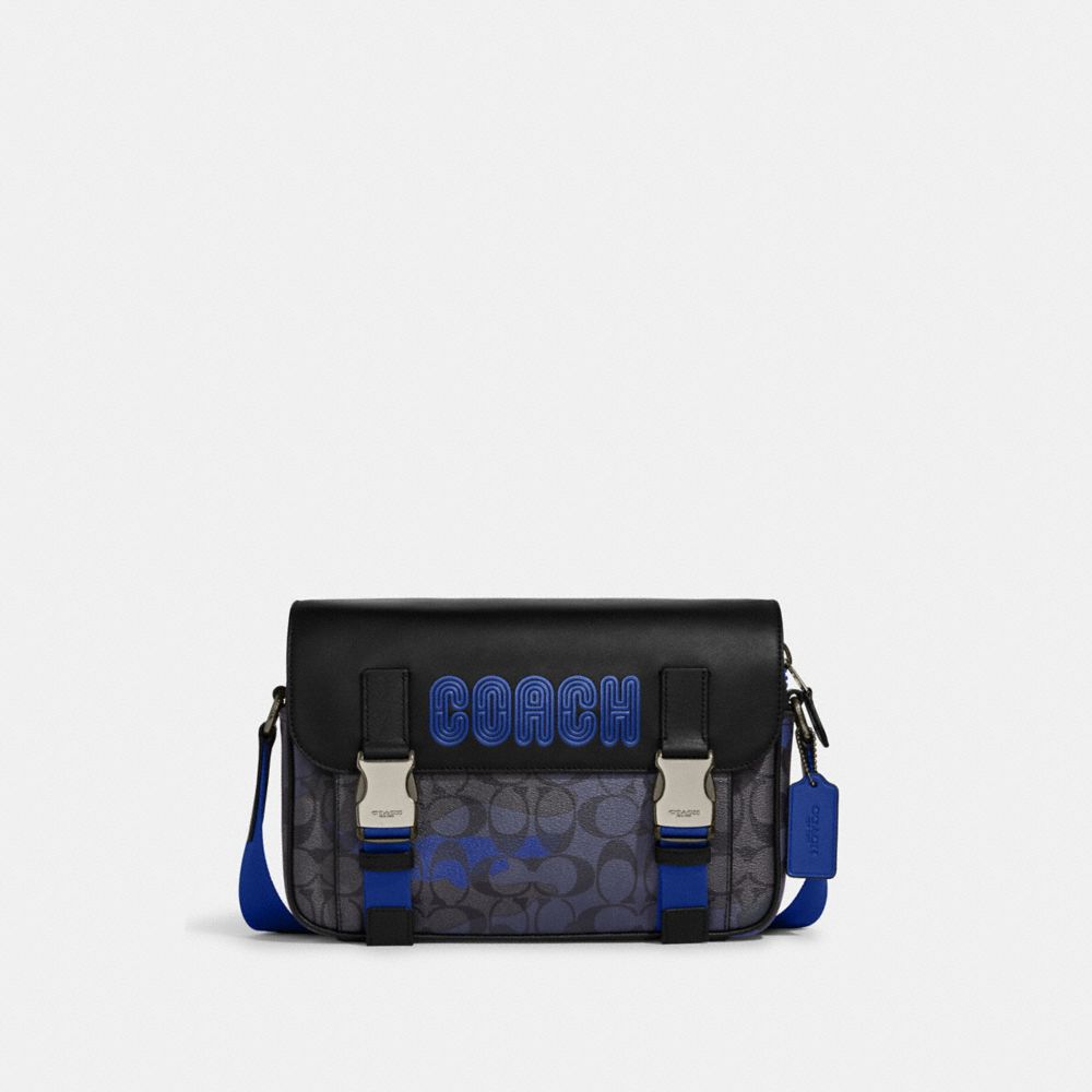 COACH®,Track Crossbody Bag In Signature Canvas With Camo Print And Coach Patch,,Front View