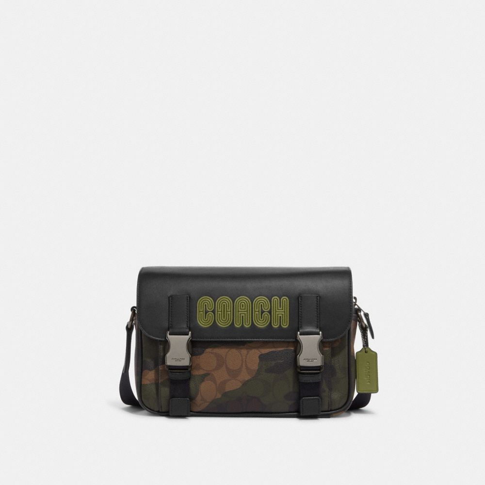 Track Crossbody Bag In Signature Canvas With Camo Print And Coach Patch