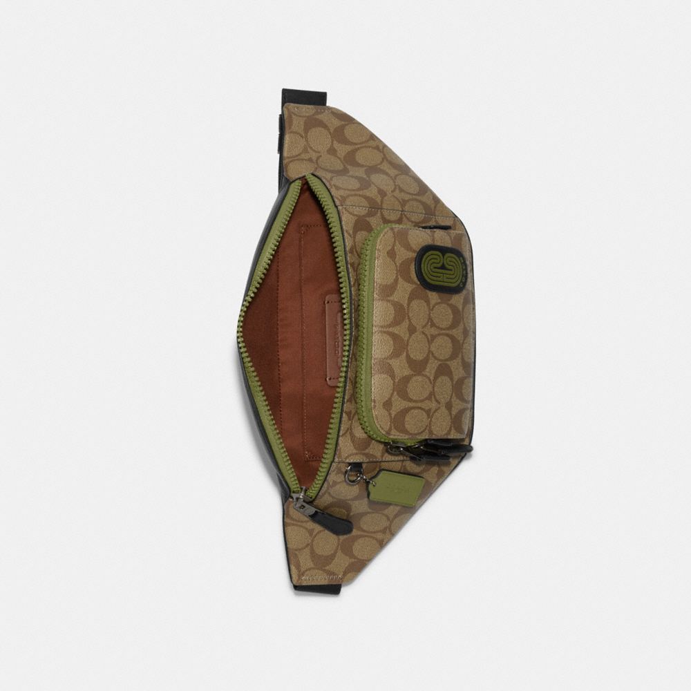 Sac banane Track en toile signature avec écusson Coach
