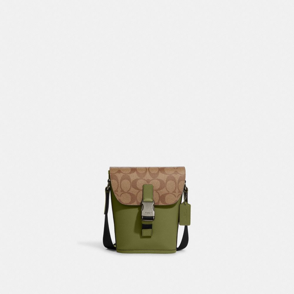 COACH Ranger Crossbody Bag In Colorblock Signature Canvas in Black