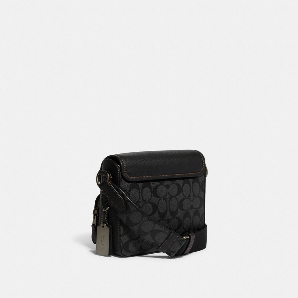 Coach Sullivan Signature Crossbody Man Bag In Signature Black