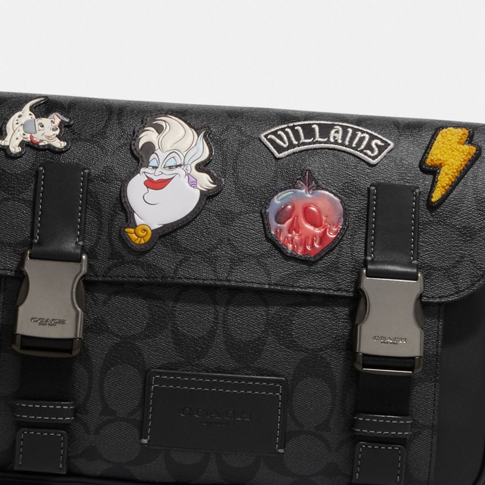 Coach x Disney track pack villains in signature canvas patches