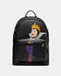COACH®,DISNEY X COACH WEST BACKPACK WITH EVIL QUEEN MOTIF,Large,Gunmetal/Black Multi,Front View