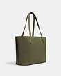 COACH®,CAMERON TOTE,Pebbled Leather,X-Large,Everyday,Silver/Olive Drab,Angle View